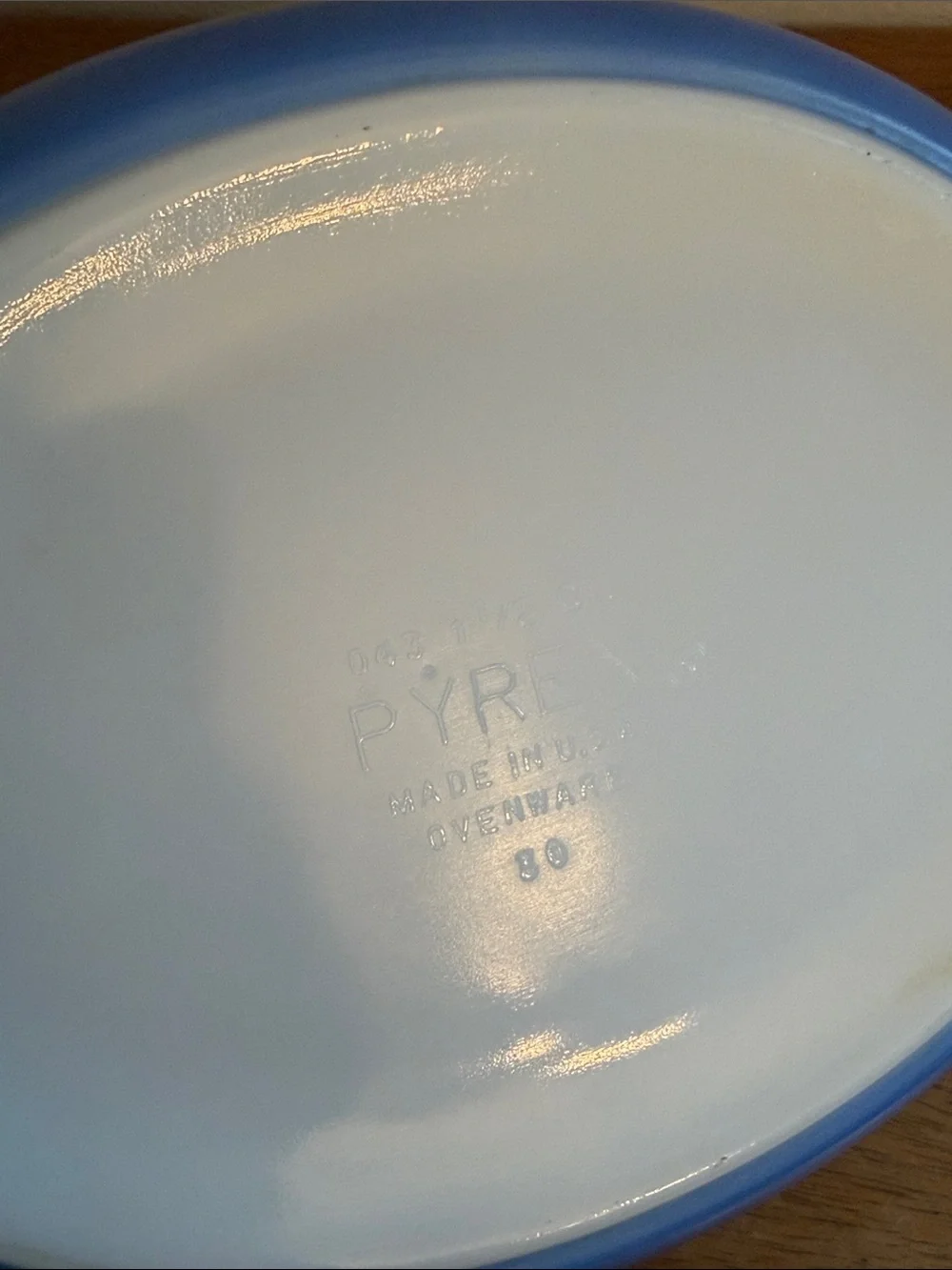 Vintage Pyrex Blue Horizon Casserole Dish No Lid 043